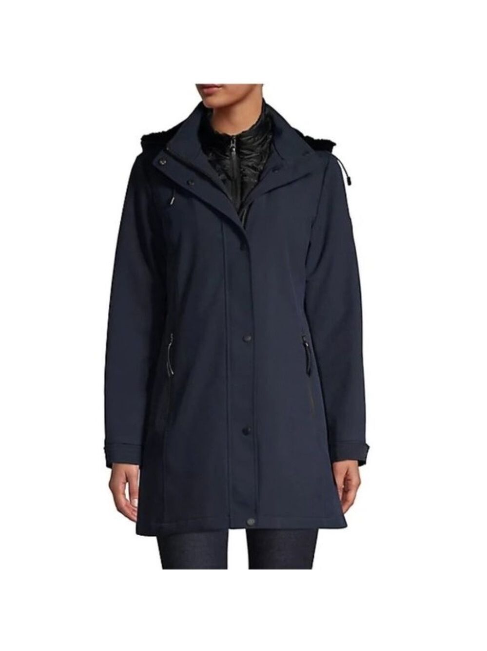 Vince Camuto Hooded Faux Fur-Lined Jacket